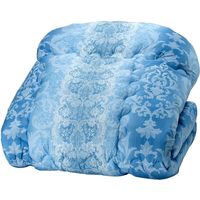 ファミリー・ライフ 防ダニ・抗菌防臭加工 ほこりの出にくい お買得組布団 シングル8点セット ブルー系 0399820 1個