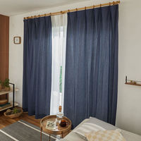 スミノエ コルネ セミオーダー カーテン ドゥニーム 2200×1900mm ダークブルー １セット(2枚入)（直送品）