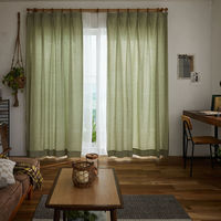 スミノエ コルネ セミオーダー カーテン ピンヘッド 1200×2000mm グリーン １セット(2枚入)（直送品）