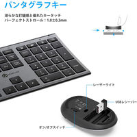 キーボード+マウスセット ワイヤレス（2.4G） 静音 超薄型 JIS配列 IC-BK23Comboグレーブラック iClever