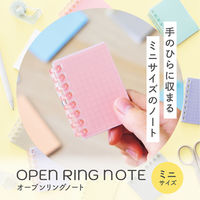 リヒトラブ オープンリングノート ミニ ノート 方眼罫 40枚収容 オレンジ N2719-4 1冊（直送品）