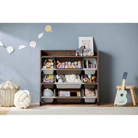 アイリスオーヤマ 天板付き キッズトイハウスラック 幅862×奥行348×高さ798mm ウォールナット 1台（直送品）