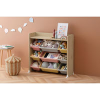 アイリスオーヤマ 天板付き キッズトイハウスラック 幅862×奥行348×高さ798mm ナチュラル 1台（直送品）