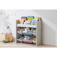 アイリスオーヤマ 絵本棚付 トイハウスラック 幅862×奥行348×高さ798mm ホワイト 1台（直送品）