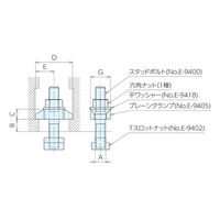 (株)ナベヤ マシンバイスシリーズ 取付クランプ BCS18K1 1個（直送品）