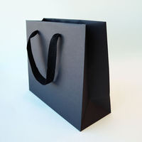 包む 紙袋 グレンエンボスBAG 横長 260×210 ブラック TG033 1セット(3個)（直送品）