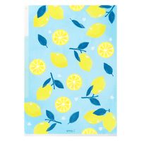 デザインフィル 3ポケットクリアホルダー A4 レモン柄 35572006 1セット(1冊×3)（直送品）