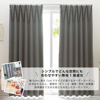 【軒先渡し】マッチングジャパン カーテン市場 防炎、遮光1級カーテン 2200×1090mm ダークグレー 1枚（直送品）