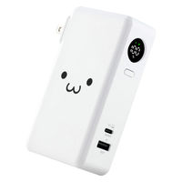 コンセント一体型 モバイルバッテリー 10000mAh 2ポート 残量表示 白×黒 EC-C46LWF エレコム 1個（直送品）