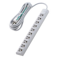 延長コード 電源タップ 3ピン 10個口 5m マグネット 雷ガード 2ピン変換アダプター付 T-Y135NDA エレコム 1個（直送品）