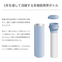 冷温スリム水筒 2個セット ピンク 熱中症対策用品 オールシーズン 3WAY ストラップ付き 冷温ボトル 冷却グッズ KO426（直送品）