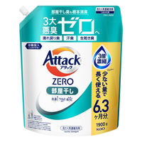 アタックゼロ（Attack ZERO） 部屋干し 詰め替え メガジャンボ 1900g 1箱（4個入） 衣料用洗剤 花王　(旧品)