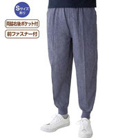 ケアファッション 麻混楊柳リブパンツ ブラック 3L W013982925 1着（直送品）