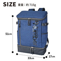 スワン Number 2段スクエアリュック 33L 61007 ブラック 1個（直送品）