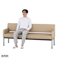 アズワン ロビーベンチ(両端ひじ置き付)1200×610×420×760mm モカ ARES1200-B 1台 9-1550-01（直送品）