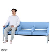 アズワン ロビーベンチ(肘置き付)1800×610×420×760mm グレープ ARE1800-V 1台 9-1553-04（直送品）