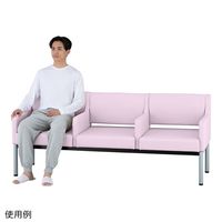 アズワン ロビーベンチ(肘置き付)1200×610×420×760mm ピーチ ARE1200-P 1台 9-1552-02（直送品）