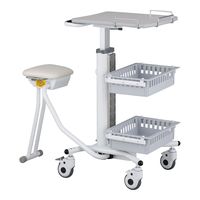 アズワン 椅子付きナースカート SN-C1T2-W 1個 8-918-01（直送品）