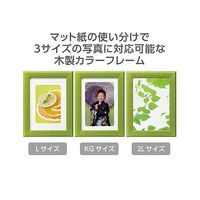 ハクバ写真産業 ウッドフレーム パレッテ 2L グリーン FWPLT-GR 1個 64-7755-69（直送品）