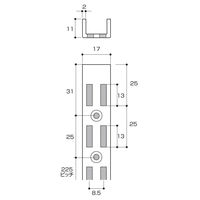 セラタ チャンネルスリットダブル 白 1500 N112-1500W 1セット(2本)（直送品）