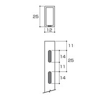 セラタ ショーケース用スリット柱(1.6t) 1500 N25-1500 1セット(2本)（直送品）