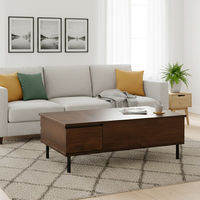 タマリビング リフティングテーブル リフティングテーブル 幅900×奥行500×高さ370～600mm ウォルナット 1台（直送品）