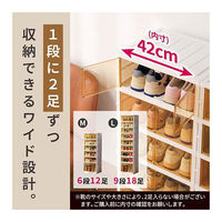 大河商事 シューズボックス クリア Lサイズ 9段 折り畳み式 monowa061_L 1台（直送品）