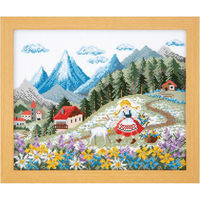 オリムパス製絲オノエ・メグミ 花と少女の物語 刺しゅうキットNo.7534アルプスの少女ハイジ OLY-K7534 1組（直送品）