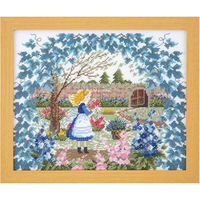 オリムパス製絲オノエ・メグミ 花と少女の物語 刺しゅうキットNo.7535秘密の花園 OLY-K7535 1組（直送品）