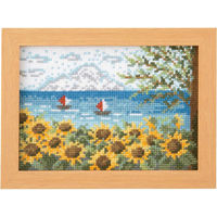 (Thred) 刺しゅうキット 『クロスステッチキット 8月 ヒマワリと海』 縦20×横15cm 7548 OLY-K7548 1組（直送品）
