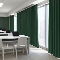 【軒先渡し】マッチングジャパン カーテン市場 音漏れ防ぐ効果、吸音カーテン 1650×2000mm グリーン 1枚（直送品）