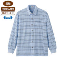 ケアファッション 綿混隠れファスナーニットシャツ サックス M W0182182321 1着（直送品）