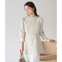 ボンマックス 八分袖チュニック丈ブラウス ベージュ 19号 AUB4300 AUB4300-1-19G 1着（直送品）