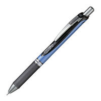 ぺんてる ゲルインクボールペン エナージェル 0.5mmニードルチップ 黒 ノック式 ブルー軸 BLN75-A 1本（わけあり品）