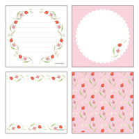 ダイゴー フルールデパピエ メモパッド チューリップ&リューココリーネ/RD S4856 1冊(100枚・4柄×25枚)（直送品）