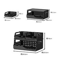 ユメミグサ 【収納ラック】 デスクトップ収納ケースセット(大1小2) ブラック PD-118BK 1セット(大1個、小2個)