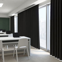 【軒先渡し】マッチングジャパン カーテン市場 音漏れ防ぐ効果、吸音カーテン 2000×940mm ブラック 1枚（直送品）