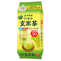 【水出し可】伊藤園 ワンポット 抹茶入り玄米茶 （エコティーバッグ） 1セット（3袋）