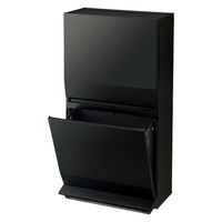 リス SOLOW通路ペダル分別ストッカー2段 ブラック 45L GSLW021 1台（直送品）