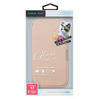 PGA iPhone 17用 ガラスフリップケース サフィアーノ調/ピンク PG-25AGF06PK 1個（直送品）