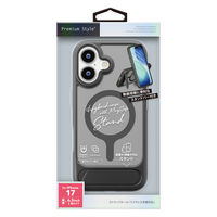 PGA iPhone 17用 MagSafe対応 スタンド付ハイブリッドケース ブラック PG-25AMH05BK 1個（直送品）