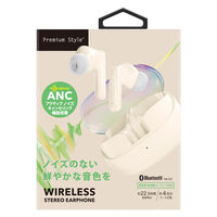 PGA アクティブノイズキャンセリング搭載 完全ワイヤレスイヤホン ベージュ PG-BTE19TW3BE 1個（直送品）