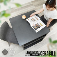 【軒先渡し】B.Bファニシング CERABILL 収納付きダイニングテーブル 幅700×奥行700×高さ715mm ダークグレー 1台（直送品）