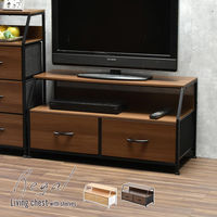 【軒先渡し】B.Bファニシング Regal 棚付きリビングチェスト ロータイプ 幅940×奥行415×高さ485mm ナチュラル 1台（直送品）