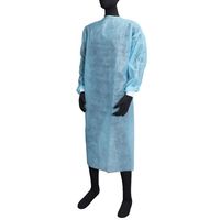 川西工業 ガードファインガウン不織布 面ファスナータイプ ブルー 7228B 1着