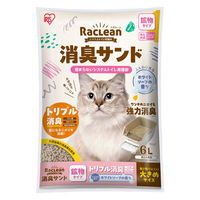 システムトイレ用 猫砂 ラクリーン 消臭サンド 鉱物タイプ 大きめ ホワイトソープの香り 国産 6L 4袋 アイリスオーヤマ