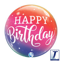 490mmのバブルバルーン00011:BIRTHDAY OMBRE & DOTS 0201444009 1セット(10枚入)（直送品）