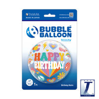 株式会社TakaraTec 490mmのバブルバルーン00023: BIRTHDAY RETRO 0201444021 1セット(10枚入)（直送品）