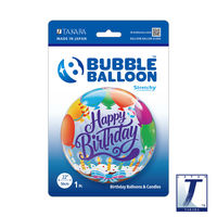 490mmバブルバルーンBIRTHDAY BALLOONS & CANDLES 0201444001 1セット(10枚入)（直送品）