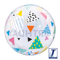 490mmバブルバルーンBIRTHDAY RAINBOW TRIANGLES 0201444014 1セット(10枚入)（直送品）